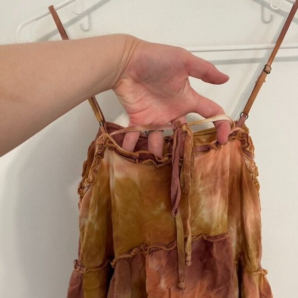 WILD FABLE Mauve Pink Orange Tie Dye Sleeveless Boho Mini Swing Babydoll Dress - Picture 13 of 14